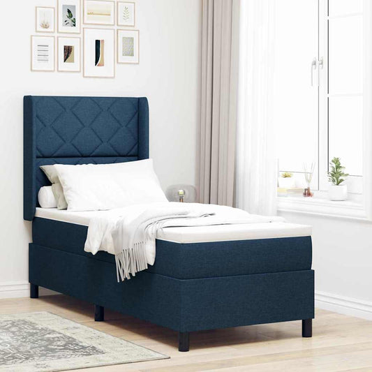 Letto a Sorgente LED con testiera Blu 80 x 200 cm Tessuto | homemem39