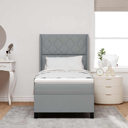 Letto a molle con materasso Grigio chiaro 100 x 200 cm Tessuto - homemem39