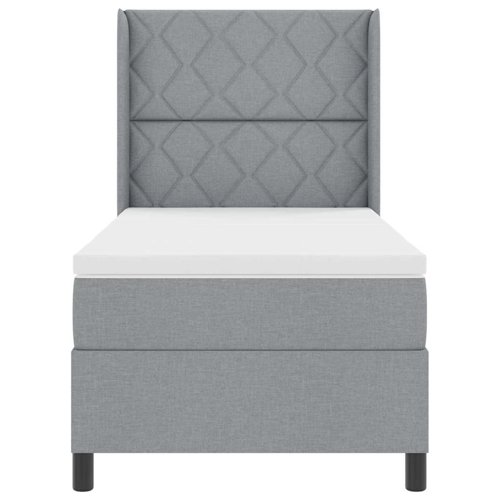 Letto a molle con materasso Grigio chiaro 100 x 200 cm Tessuto - homemem39