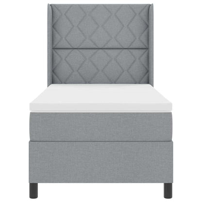 Letto a molle con materasso Grigio chiaro 100 x 200 cm Tessuto - homemem39