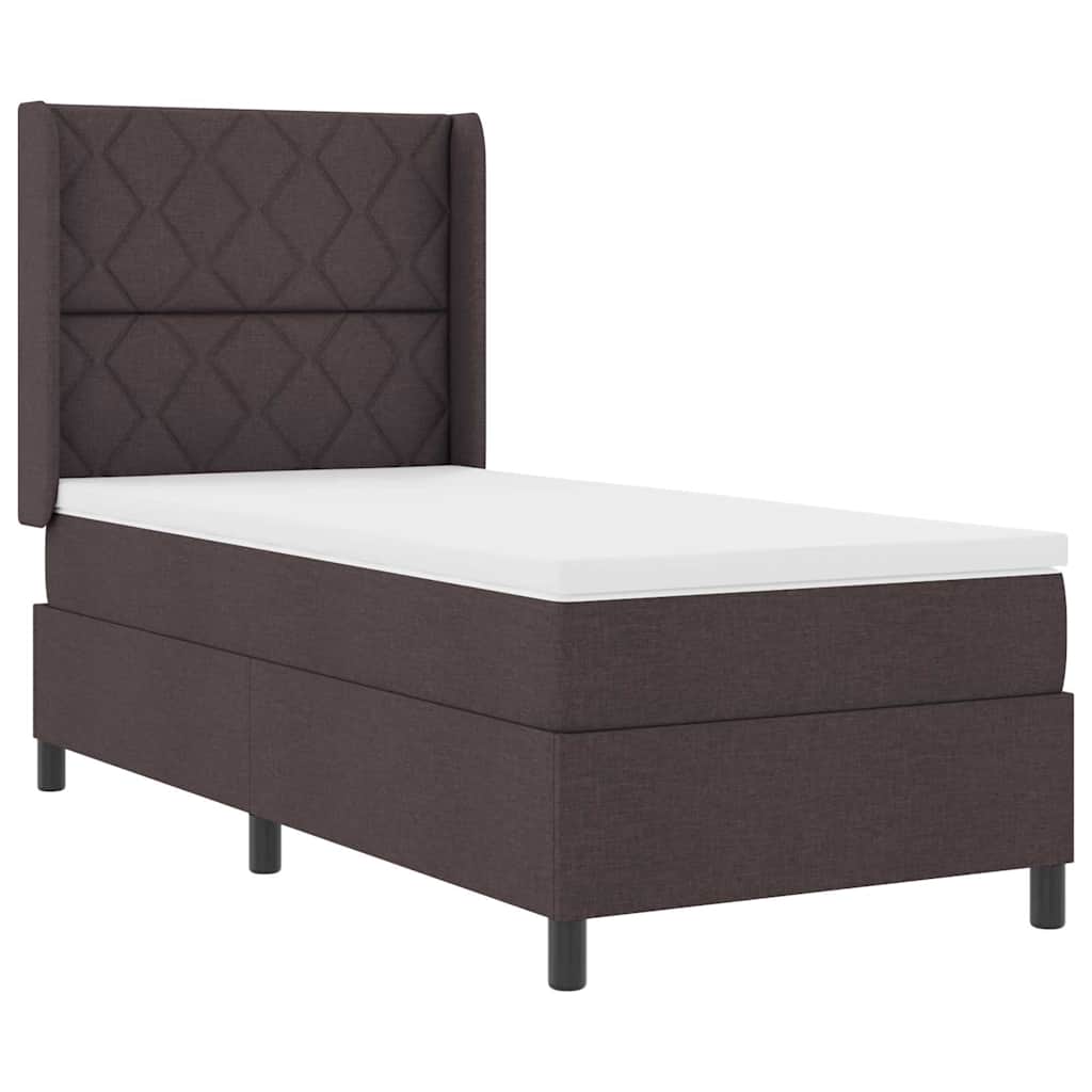 Letto a Sorgente LED Marrone Scuro 100 x 200 cm Tessuto | homemem39