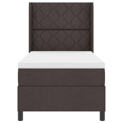 Letto a Sorgente LED Marrone Scuro 100 x 200 cm Tessuto | homemem39