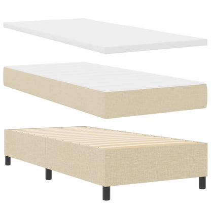 Letto a molle con materasso Crema 100 x 200 cm Tessuto