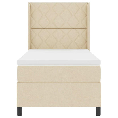 Letto a molle con materasso Crema 100 x 200 cm Tessuto