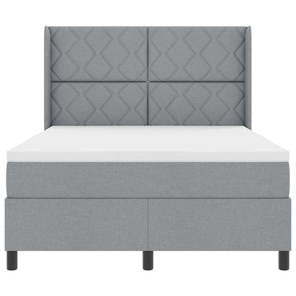 Letto a molle con materasso Grigio chiaro 140 x 190 cm Tessuto