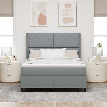 Letto a Sorgente LED Grigio chiaro 160 x 200 cm Tessuto | homemem39