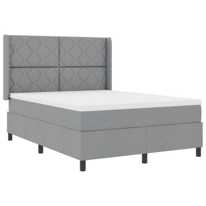 Letto a Sorgente LED Grigio chiaro 160 x 200 cm Tessuto
