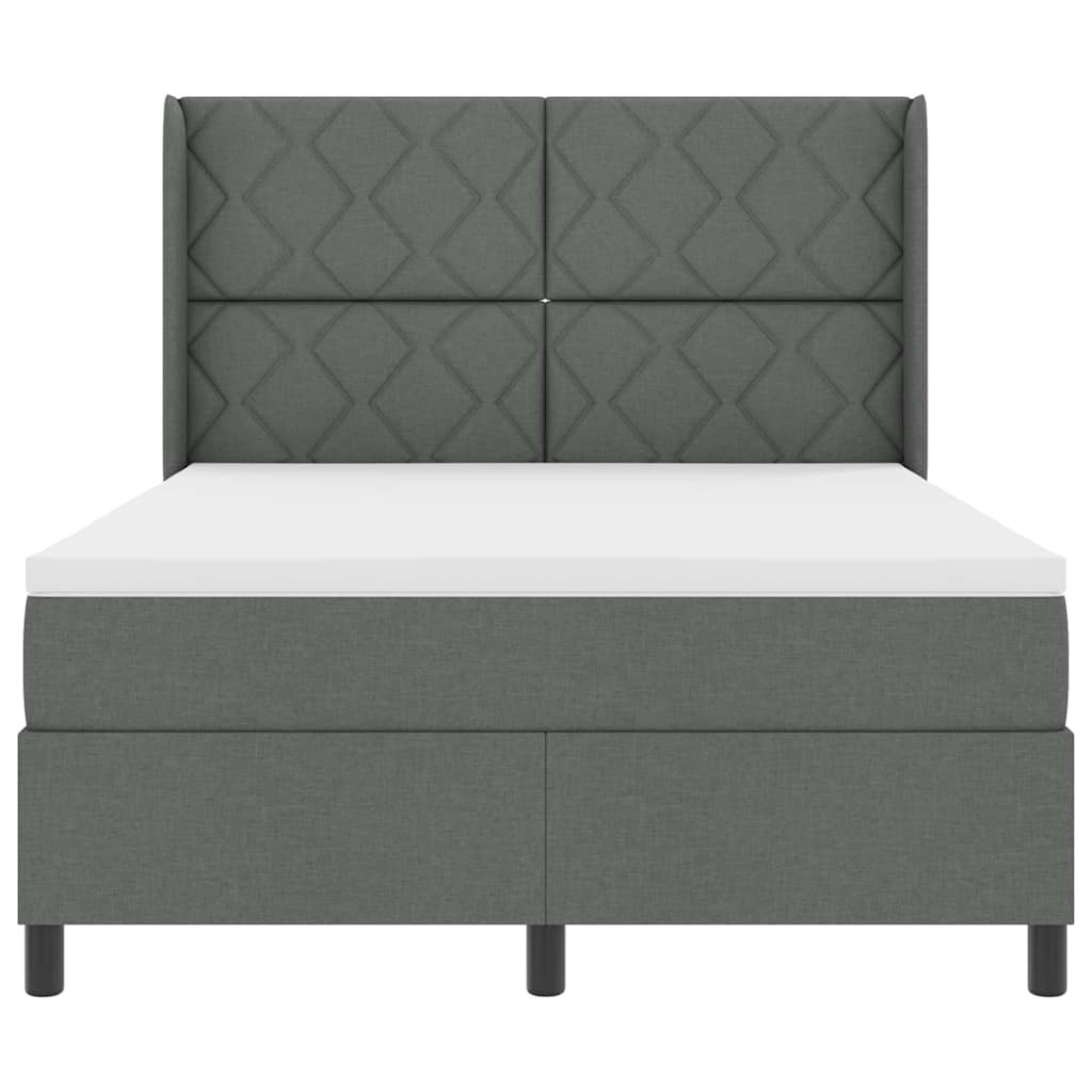 Letto a Sorgente LED Grigio scuro 160 x 200 cm Tessuto | homemem39