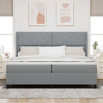 Letto a molle con materasso Grigio chiaro 200 x 200 cm Tessuto - homemem39