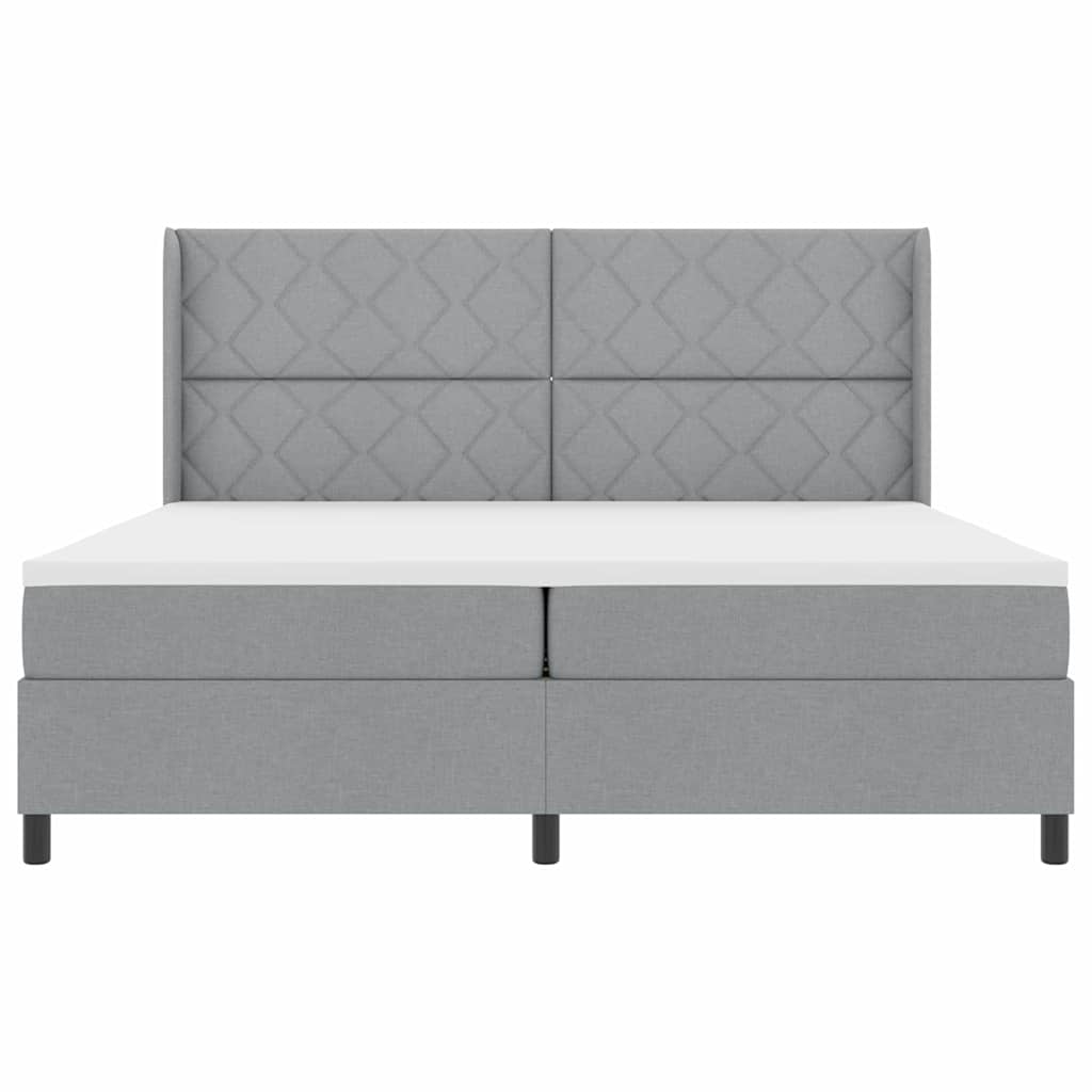 Letto a molle con materasso Grigio chiaro 200 x 200 cm Tessuto - homemem39