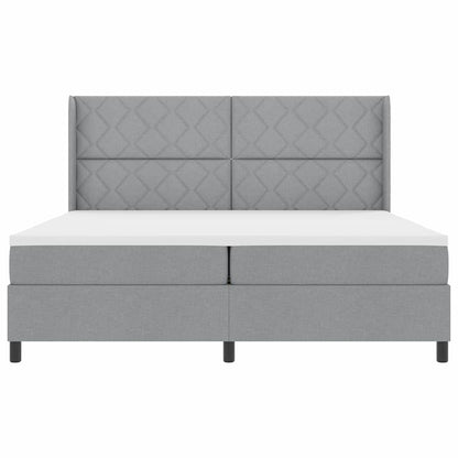 Letto a molle con materasso Grigio chiaro 200 x 200 cm Tessuto - homemem39