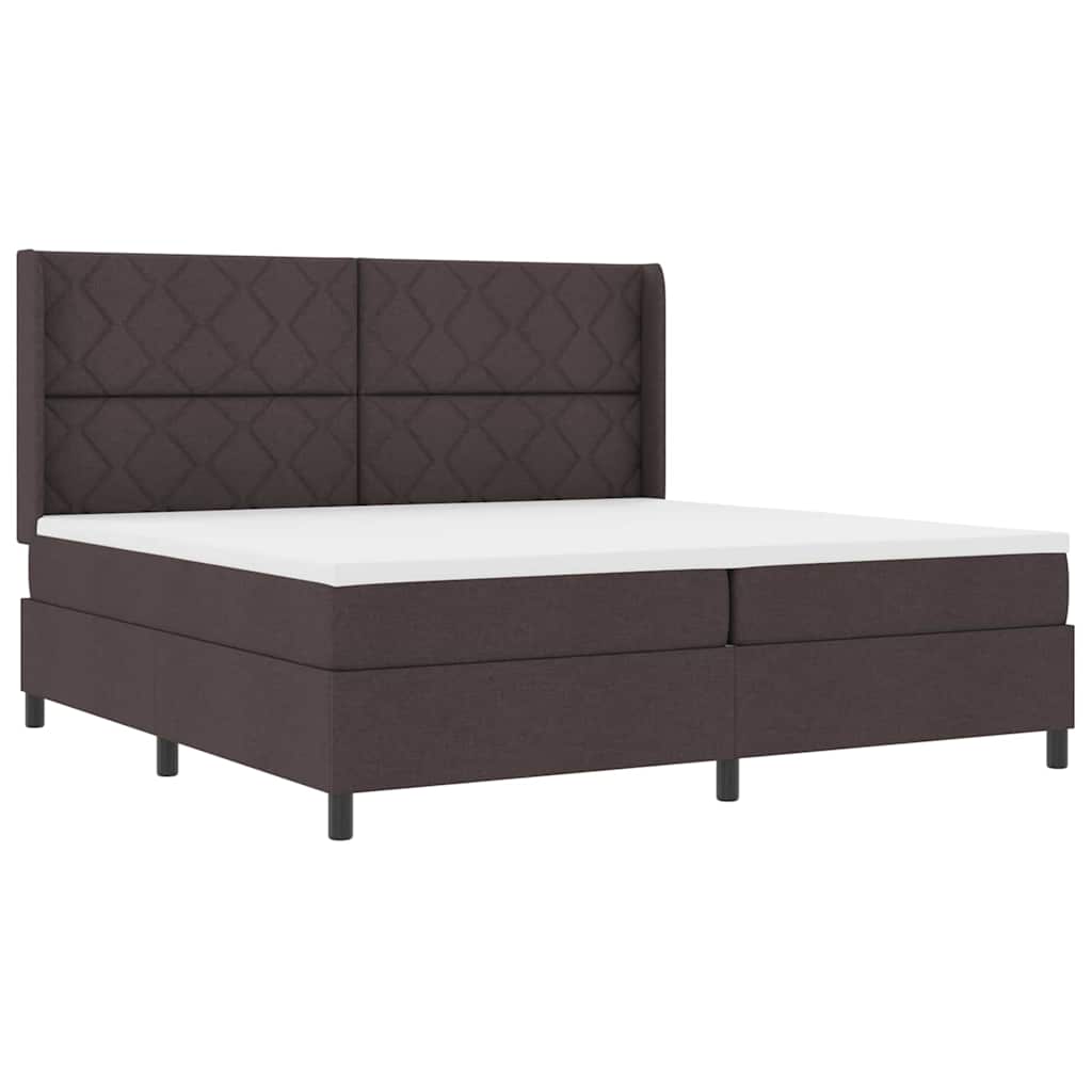 Letto a Sorgente LED Marrone Scuro 200 x 200 cm Tessuto | homemem39