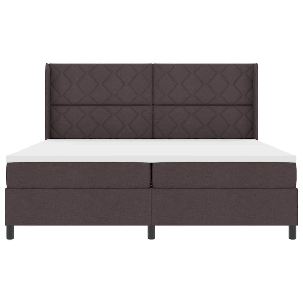 Letto a Sorgente LED Marrone Scuro 200 x 200 cm Tessuto | homemem39