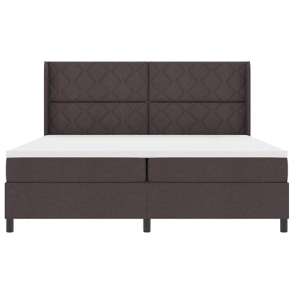 Letto a Sorgente LED Marrone Scuro 200 x 200 cm Tessuto | homemem39
