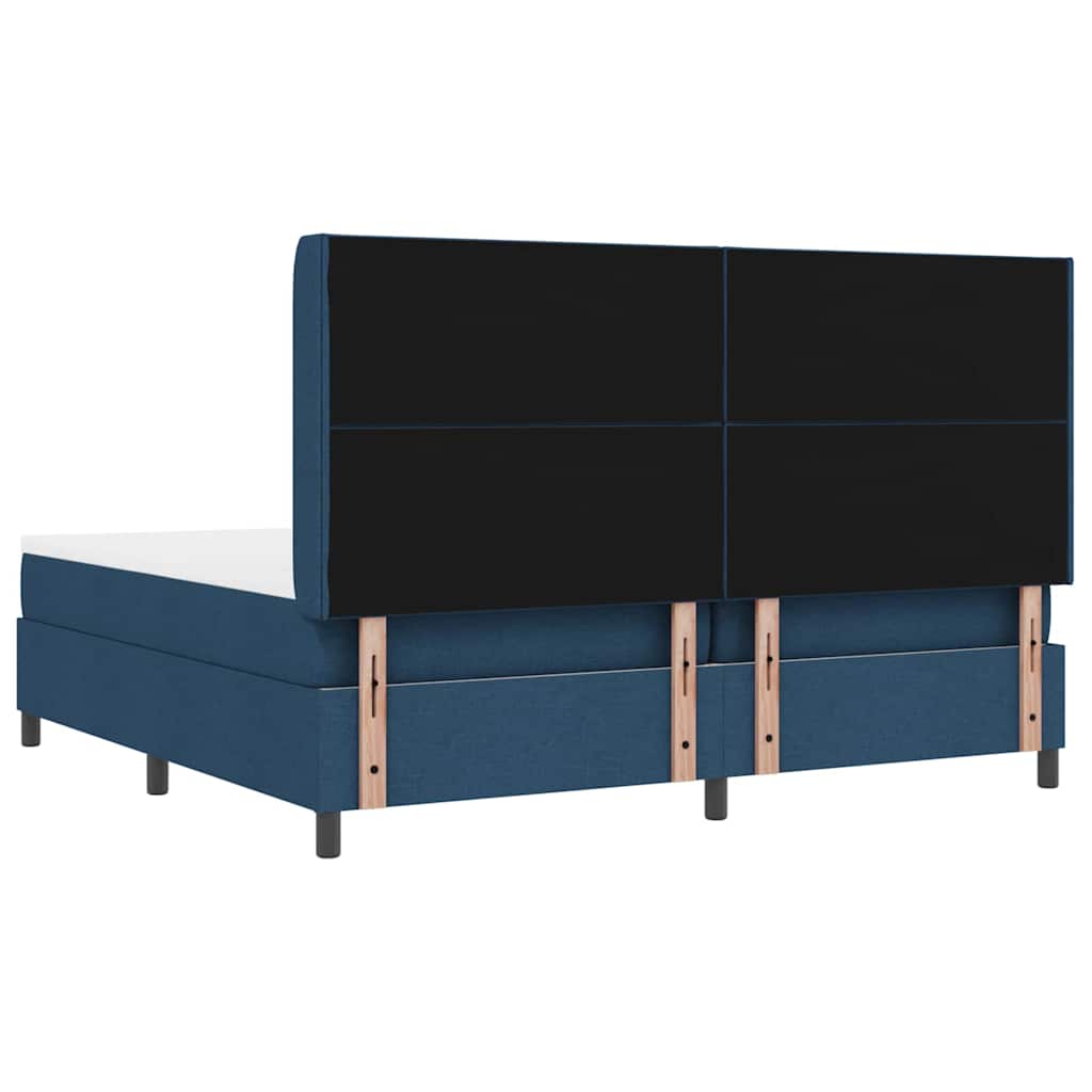 Letto a Sorgente LED con testiera Blu 200 x 200 cm Tessuto | homemem39