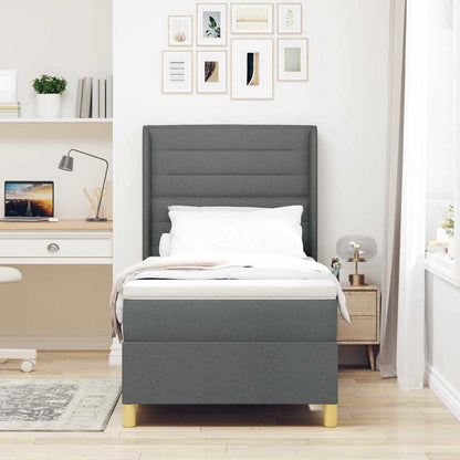 Letto a molle con strisce LED Grigio 80 x 200 cm Tessuto | homemem39