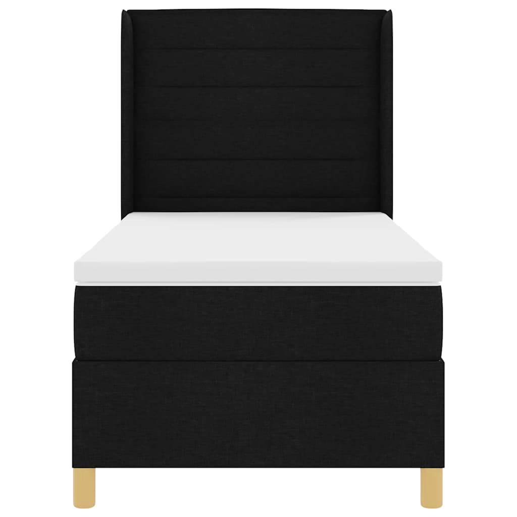 Letto a molle con strisce LED Nero 90 x 190 cm Tessuto | homemem39