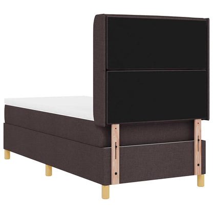 Letto a molle con strisce LED Marrone 90 x 190 cm Tessuto | homemem39
