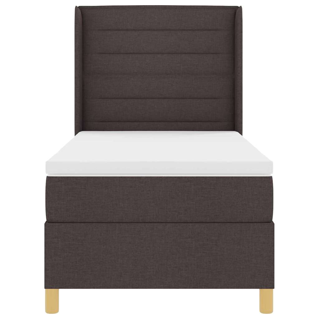 Letto a molle con strisce LED Marrone 90 x 190 cm Tessuto | homemem39
