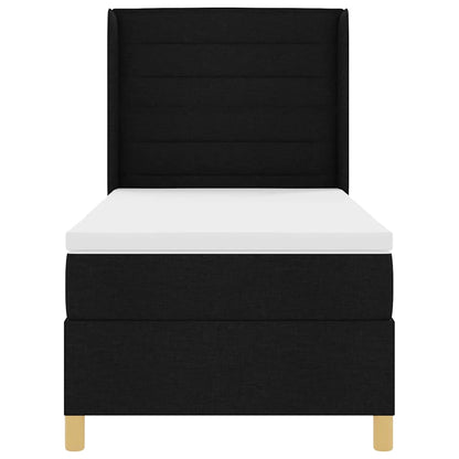 Letto a molle con strisce LED Nero 90 x 200 cm Tessuto | homemem39