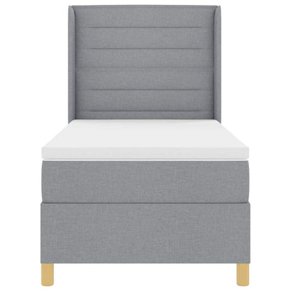 Letto a molle con materasso Grigio chiaro 100 x 200 cm Tessuto
