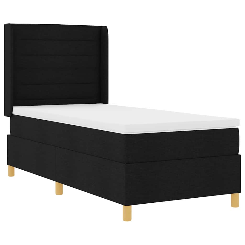 Letto a molle con strisce LED Nero 100 x 200 cm Tessuto | homemem39
