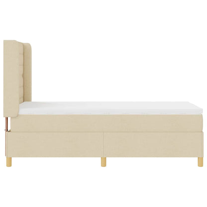 Letto a molle con strisce LED Crema 100 x 200 cm Tessuto | homemem39