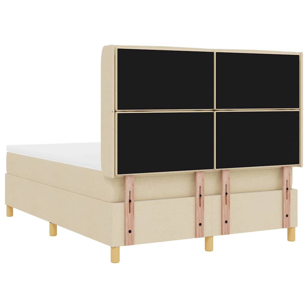 Letto a molle con strisce LED Crema 140 x 190 cm Tessuto | homemem39
