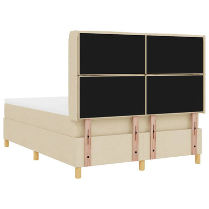 Letto a molle con strisce LED Crema 140 x 190 cm Tessuto | homemem39