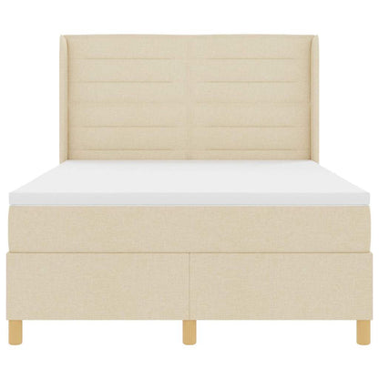 Letto a molle con strisce LED Crema 140 x 190 cm Tessuto | homemem39