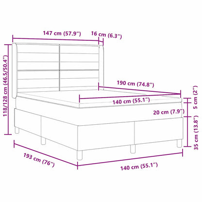 Letto a molle con strisce LED Blu 140 x 190 cm Tessuto | homemem39
