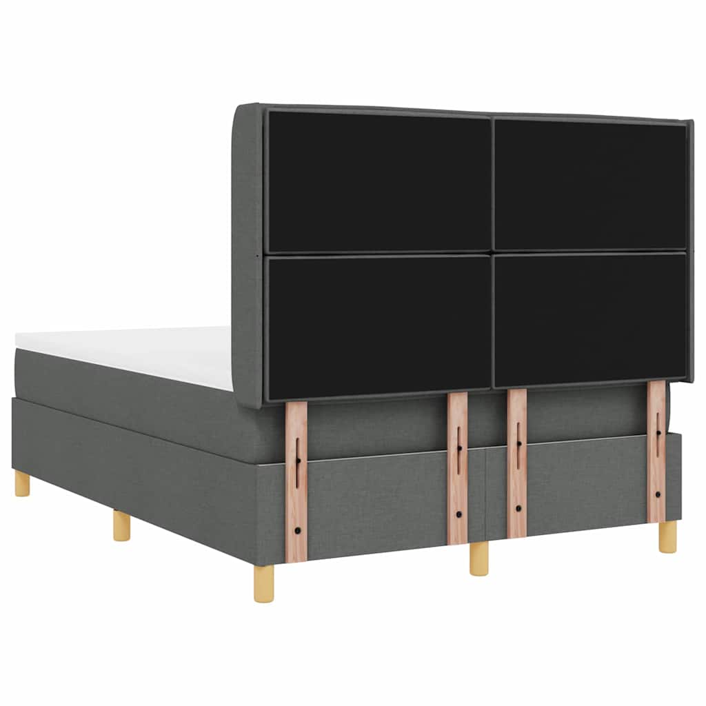 Letto a molle con materasso Grigio 140 x 200 cm Tessuto