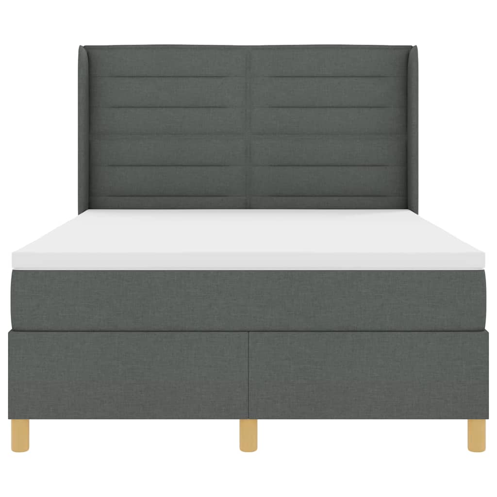 Letto a molle con materasso Grigio 140 x 200 cm Tessuto