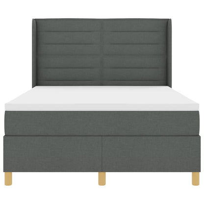 Letto a molle con materasso Grigio 140 x 200 cm Tessuto