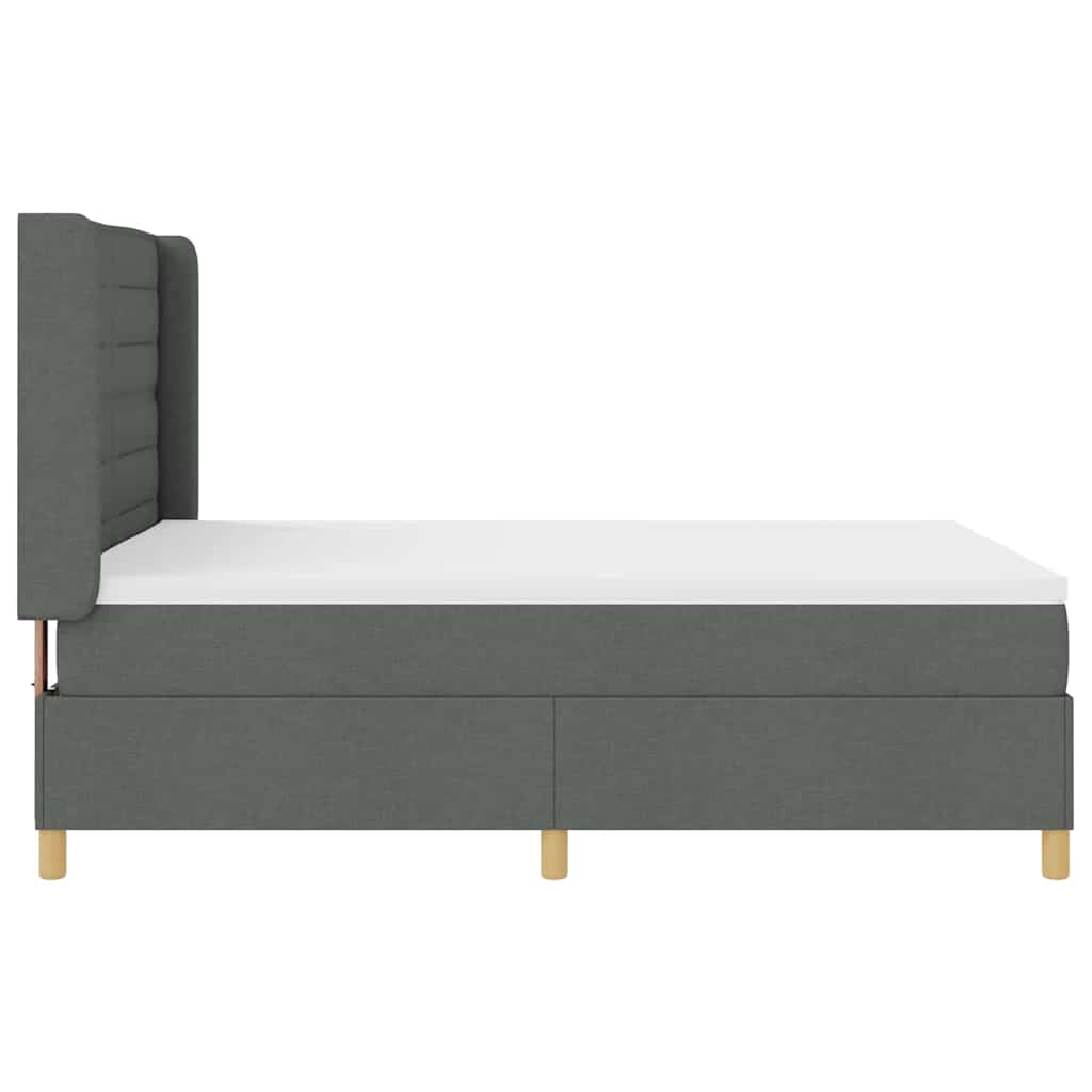 Letto a molle con materasso Grigio 140 x 200 cm Tessuto