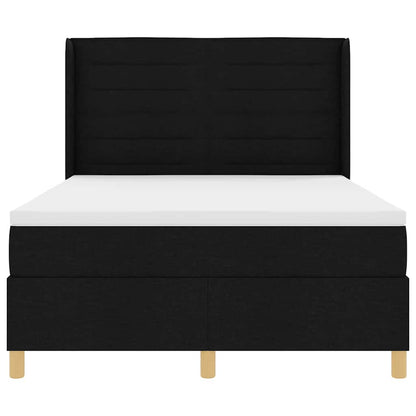 Letto a molle con materasso Nero 140 x 200 cm Tessuto