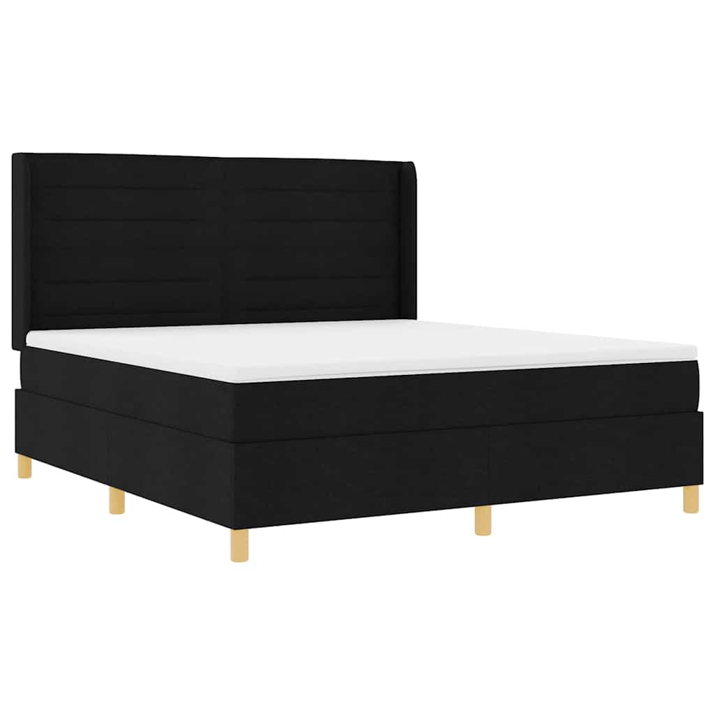 Letto a molle con strisce LED Nero 180 x 200 cm Tessuto | homemem39