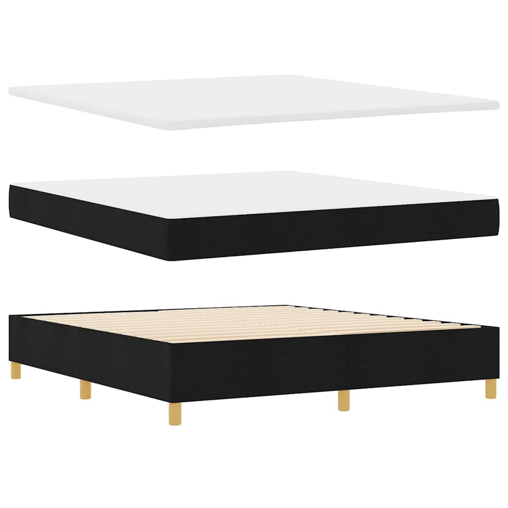 Letto a molle con strisce LED Nero 180 x 200 cm Tessuto | homemem39