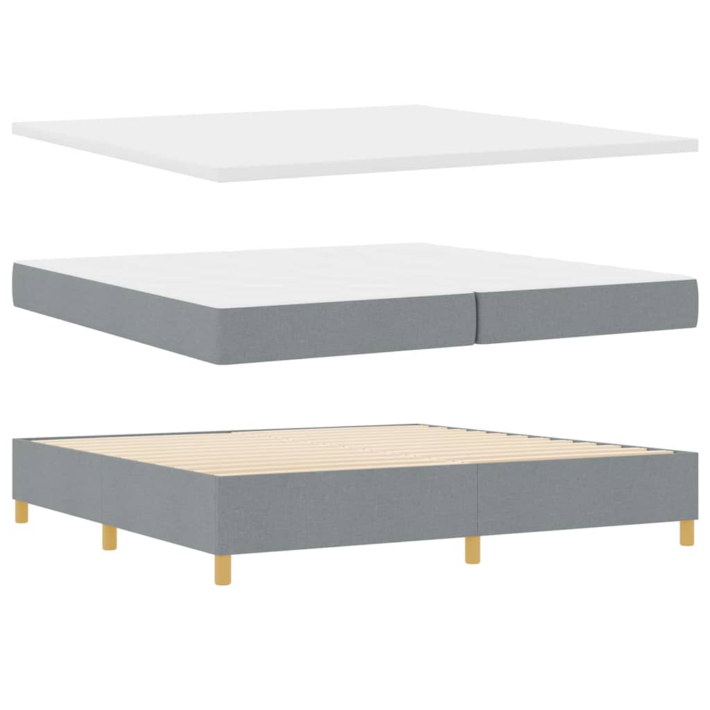 Letto a molle con testiera Grigio chiaro 200 x 200 cm Tessuto | homemem39