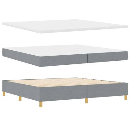 Letto a molle con testiera Grigio chiaro 200 x 200 cm Tessuto | homemem39