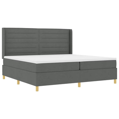 Letto a molle con materasso con led Grigio 200 x 200 cm Tessuto | homemem39