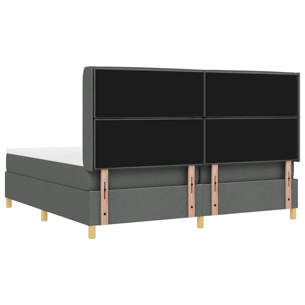 Letto a molle con materasso con led Grigio 200 x 200 cm Tessuto | homemem39