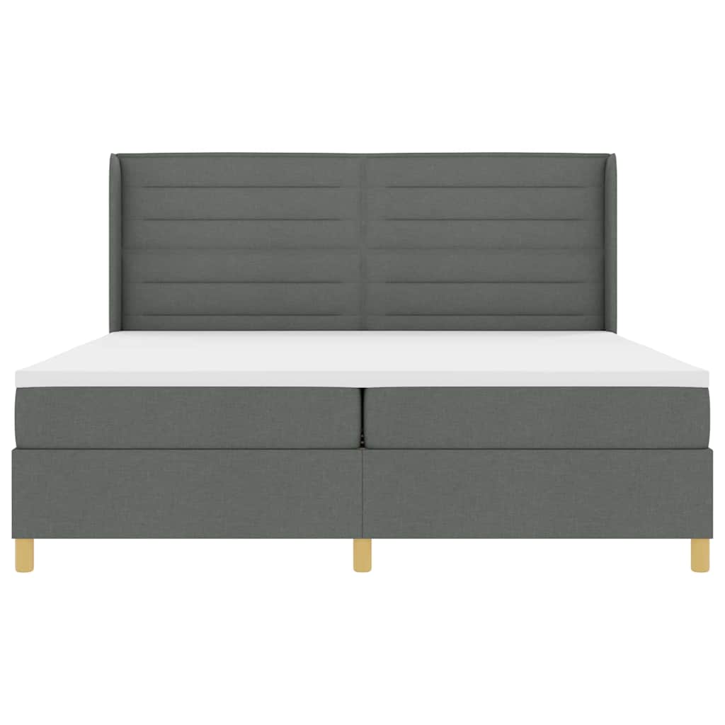 Letto a molle con materasso con led Grigio 200 x 200 cm Tessuto | homemem39