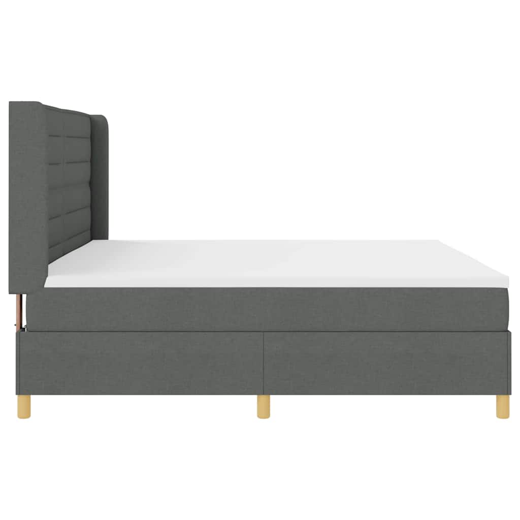 Letto a molle con materasso con led Grigio 200 x 200 cm Tessuto | homemem39