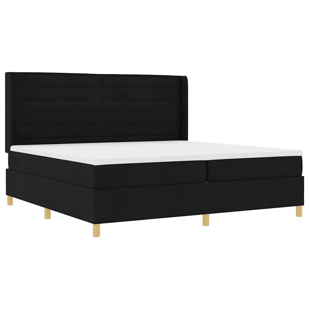 Letto a molle con materasso con led Nero 200 x 200 cm Tessuto | homemem39