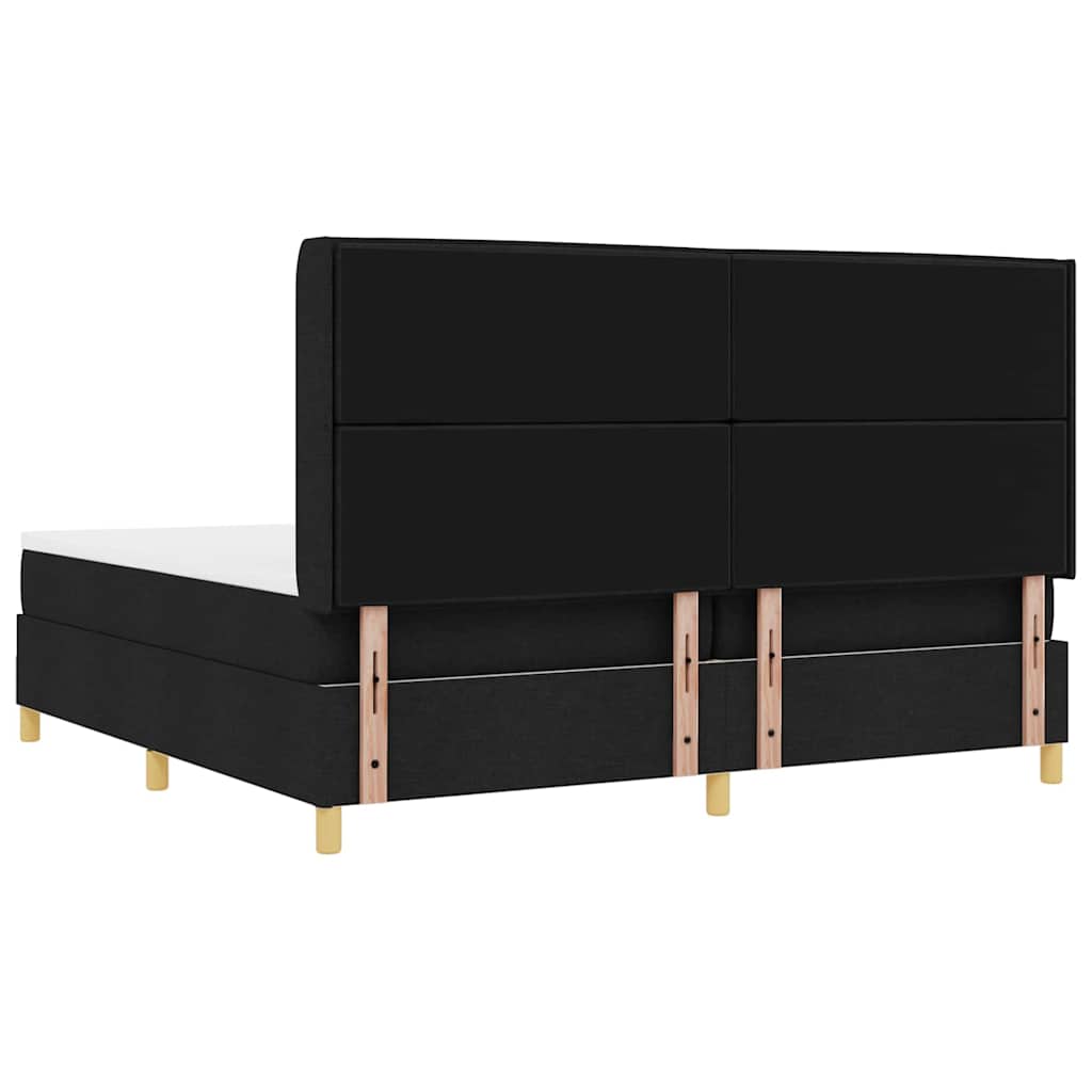 Letto a molle con materasso con led Nero 200 x 200 cm Tessuto | homemem39