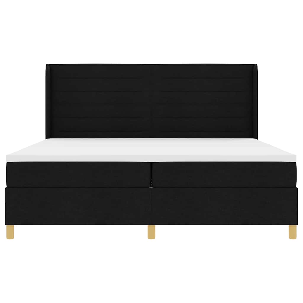 Letto a molle con materasso con led Nero 200 x 200 cm Tessuto | homemem39