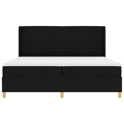 Letto a molle con materasso con led Nero 200 x 200 cm Tessuto | homemem39