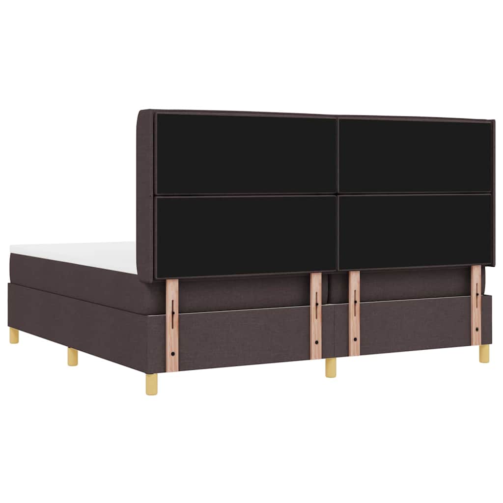 Letto a molle con materasso Marrone 200 x 200 cm Tessuto | homemem39