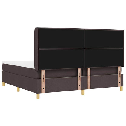Letto a molle con materasso Marrone 200 x 200 cm Tessuto | homemem39